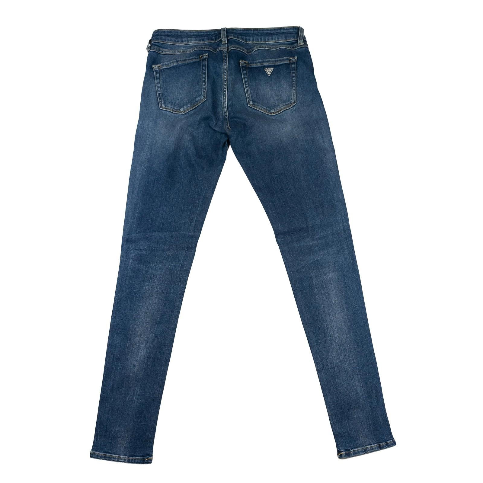 Guess Women's Floral Skinny Jeans W29 Blue Low Rise Printed Stretch Denim by GUESS – | RewearableUK