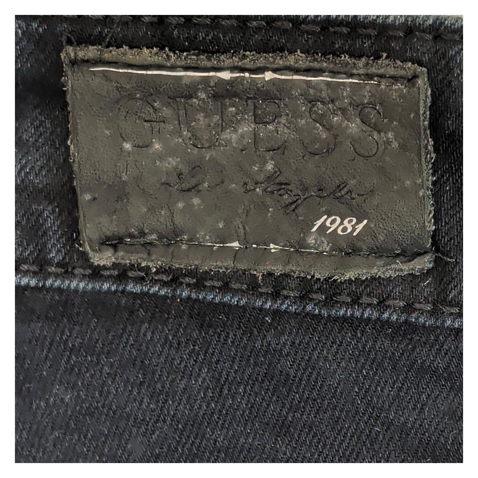 guess womens nicole cigarette fit black stretch denim mid rise jeans w28