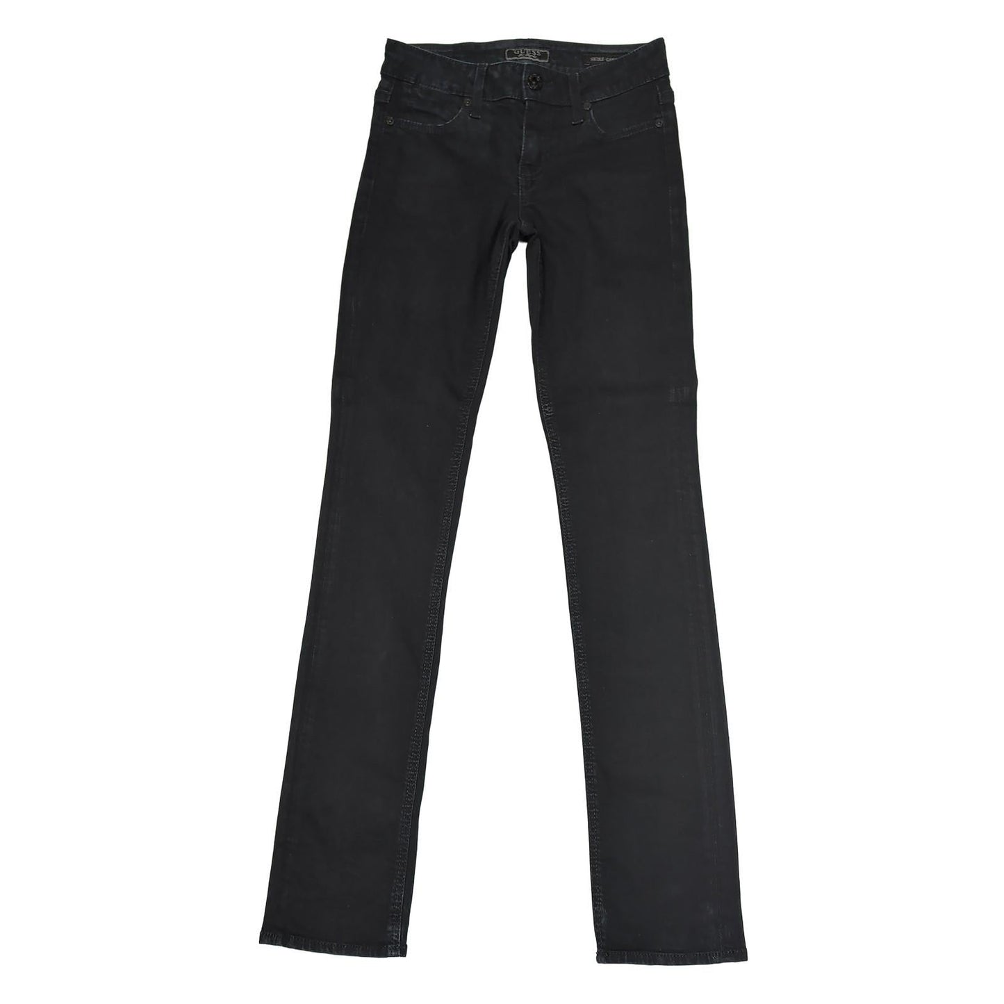 guess womens nicole cigarette fit black stretch denim mid rise jeans w28