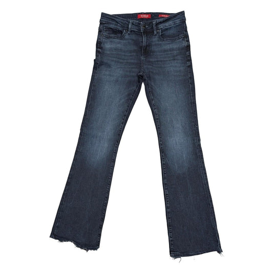 Guess Women's Mid Rise Boot Cut Jeans W28 Blue Raw Hem Stretch Denim Authentic by GUESS – | RewearableUK