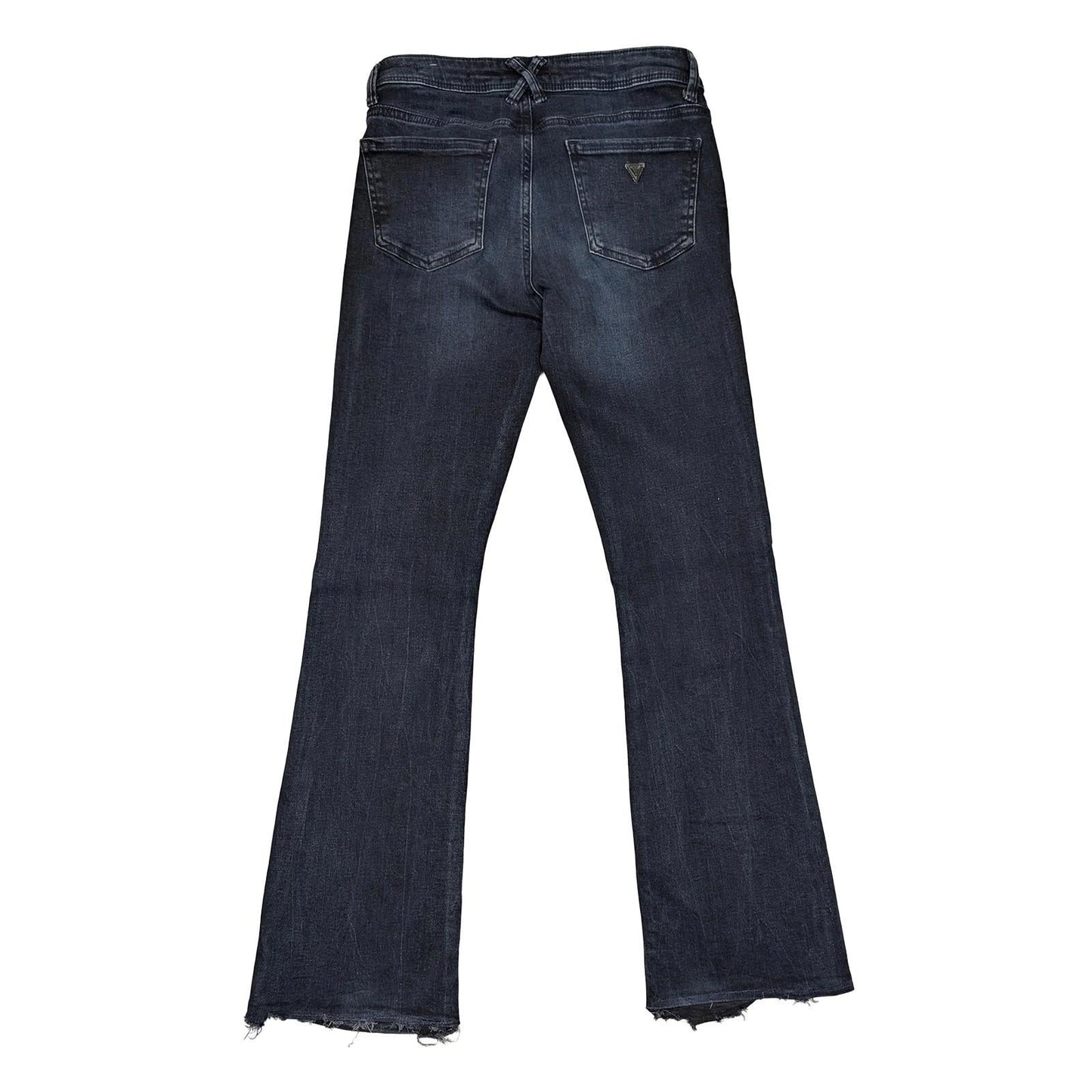 Guess Women's Mid Rise Boot Cut Jeans W28 Blue Raw Hem Stretch Denim Authentic by GUESS – | RewearableUK