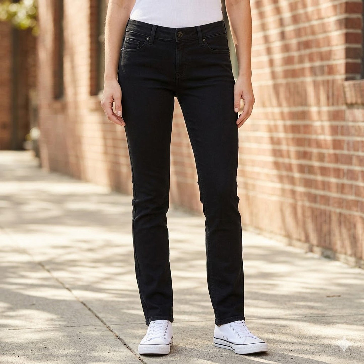 guess womens nicole cigarette fit black stretch denim mid rise jeans w28 by GUESS – JEANS | RewearableUK