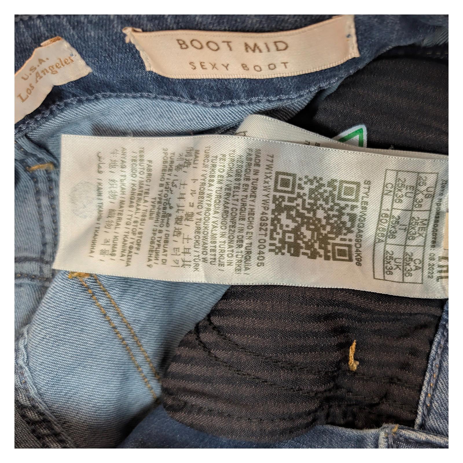 Guess Women's Sexy Boot Jeans W25 L36 Blue Mid Rise Rhinestone Crystal Stretch by GUESS – | RewearableUK