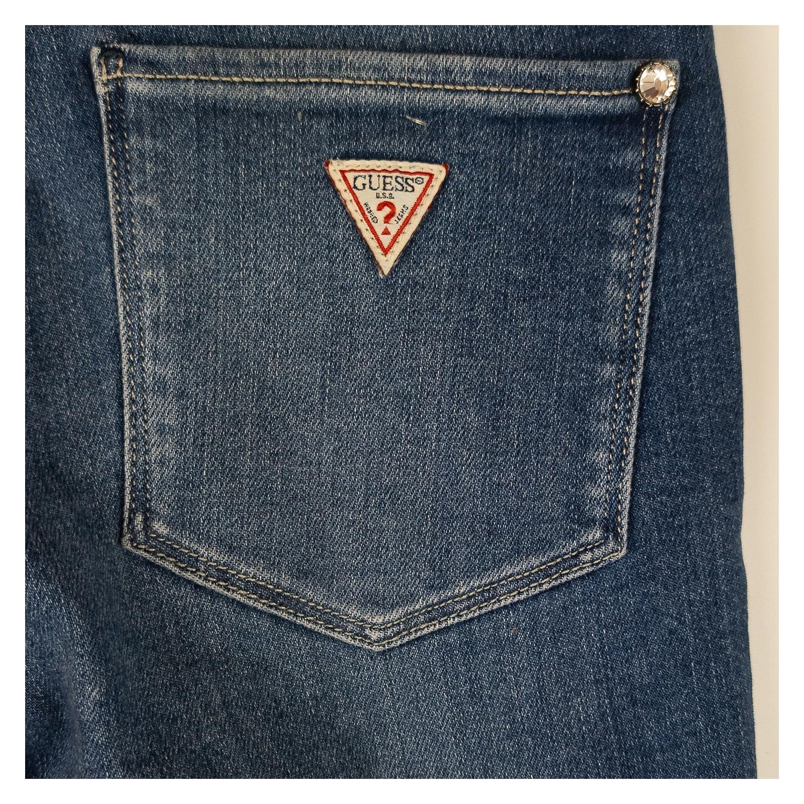 Guess Women's Sexy Curve Skinny Mid Jeans W26 Dark Blue Rhinestone Stretch by GUESS – | RewearableUK