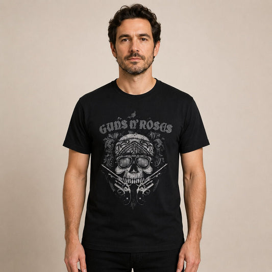 Guns N' Roses Bandana Skull T-Shirt XL Black Gildan – product photo 1 | RewearableUK