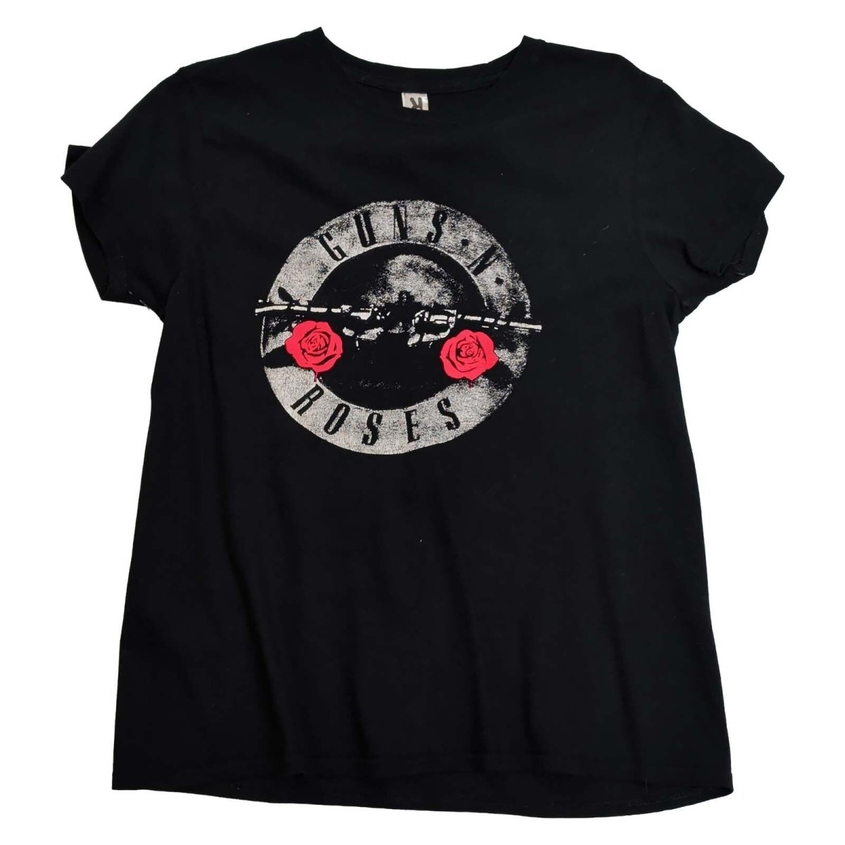 Guns N' Roses Bullet Logo T-Shirt Women's M Black Roly Distressed Rock Tee – product photo 1 | RewearableUK