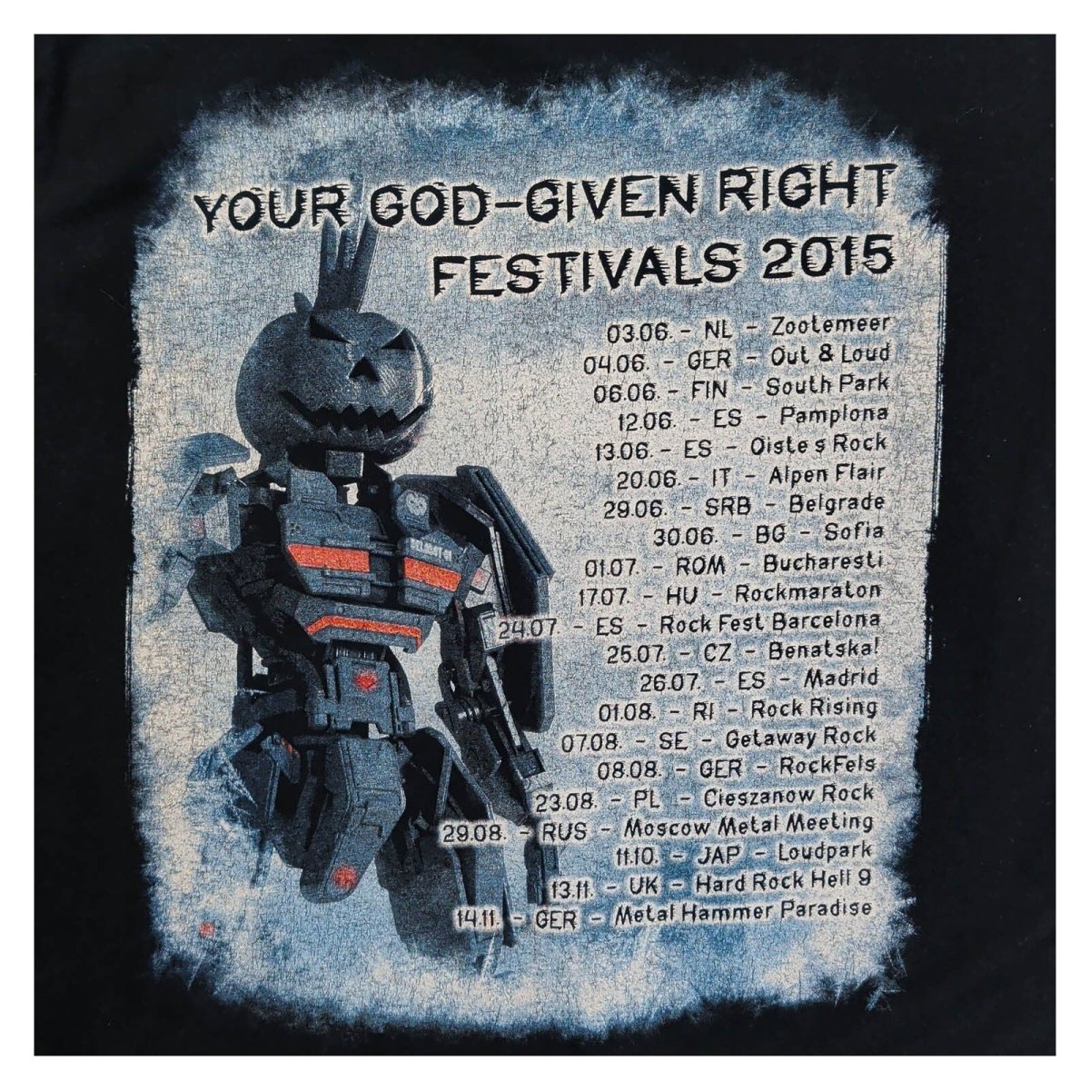 Helloween Your God-Given Right Festivals 2015 T-Shirt Black Gildan L – product photo 3 | RewearableUK