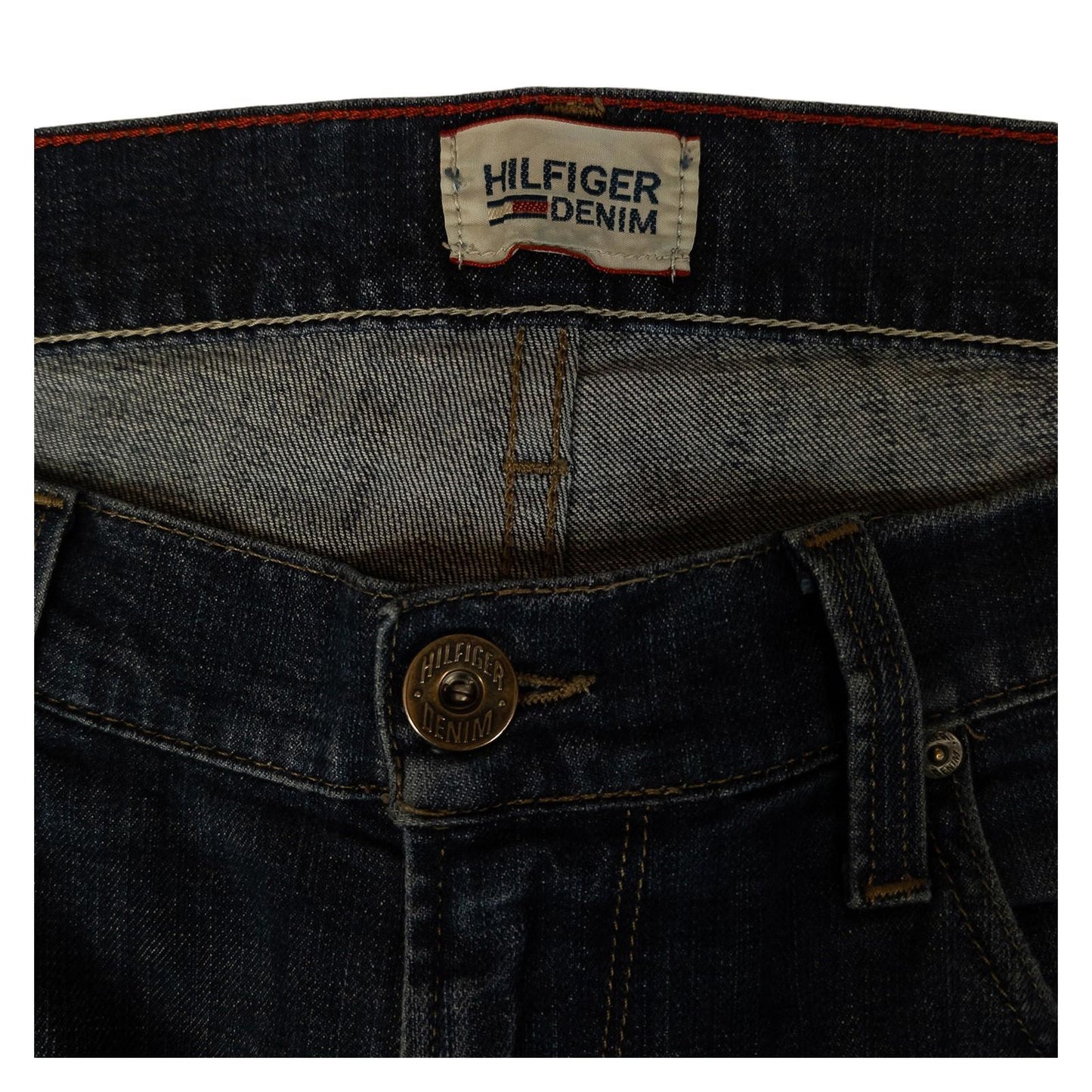 Hilfiger Denim Men's Jeans W34 L32 Blue Straight Fit Stretch Button Fly Pants by Hilfiger Denim – | RewearableUK