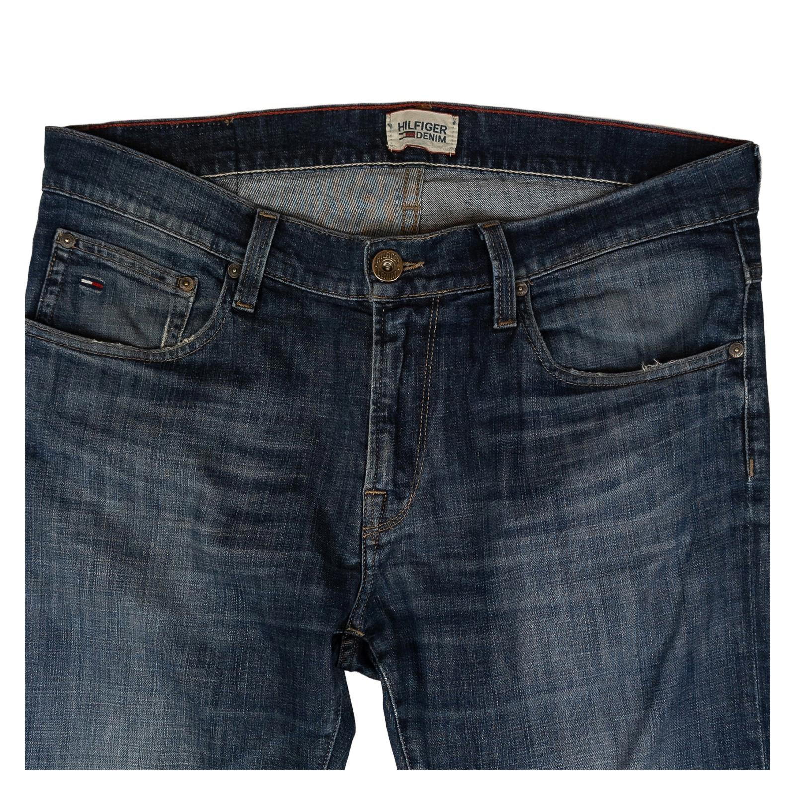 Hilfiger Denim Men's Jeans W34 L32 Blue Straight Fit Stretch Button Fly Pants by Hilfiger Denim – | RewearableUK