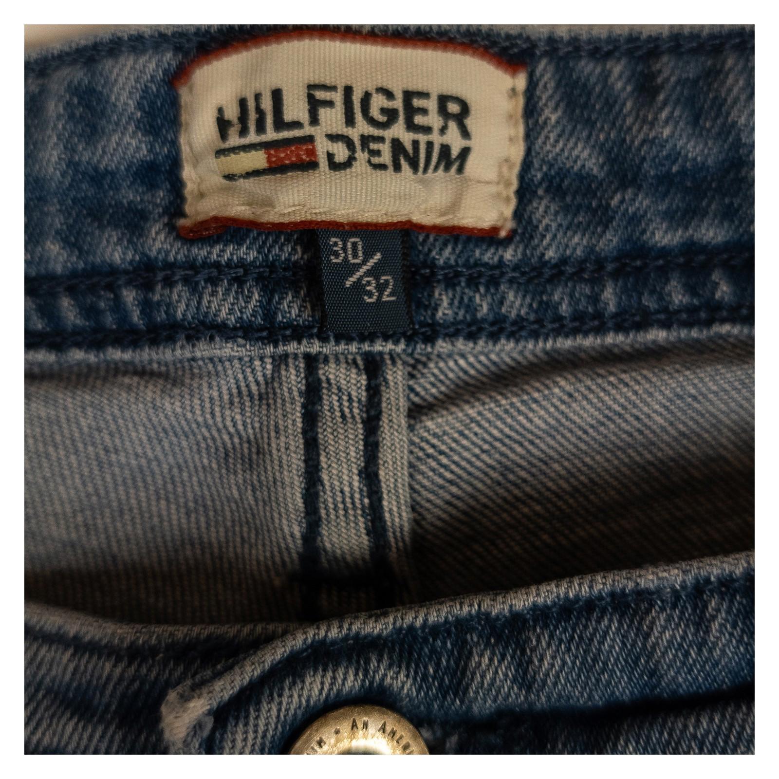 Hilfiger Denim Milan Jeans W30 L32 Light Blue Straight Fit Distressed Ripped by Hilfiger Denim – | RewearableUK