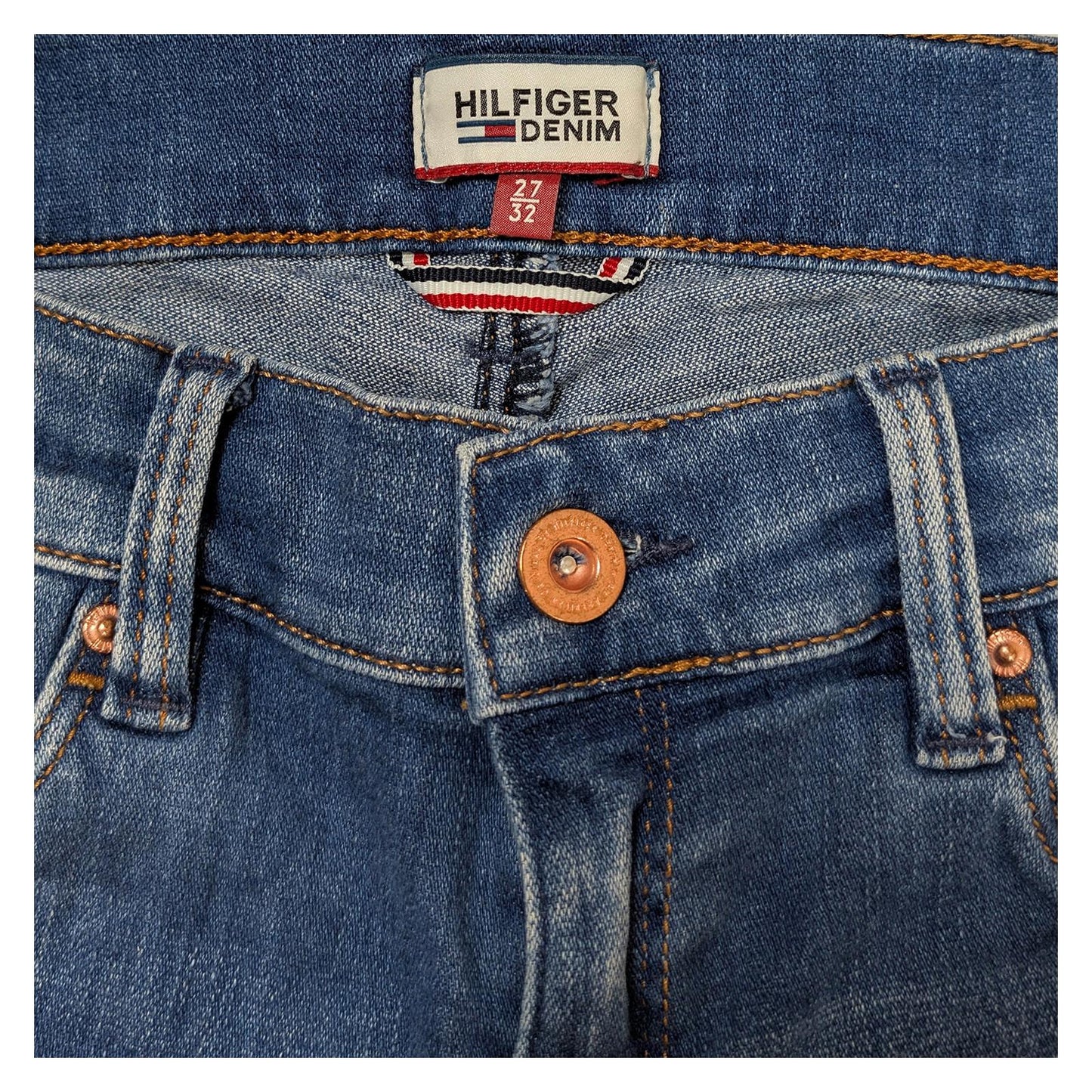 hilfiger denim nora jeans size w 27 l 32 blue mid rise skinny stretch by Tommy Hilfiger – JEANS | RewearableUK