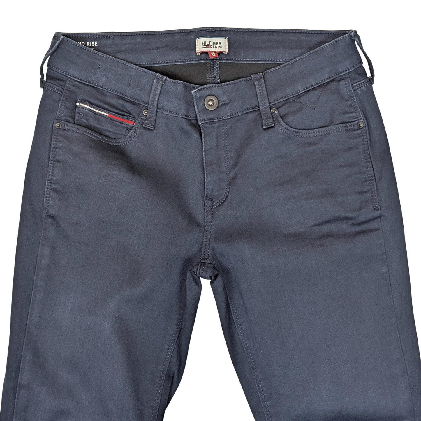 hilfiger denim nora womens dark blue mid rise skinny jeans size w30 l32 by Tommy Hilfiger – | RewearableUK