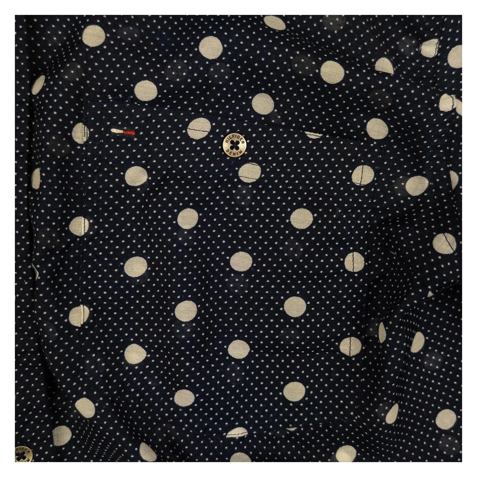 Hilfiger Denim Shirt Womens Size M Navy Polka Dot Studded Beaded Cotton Top by Hilfiger Denim – | RewearableUK