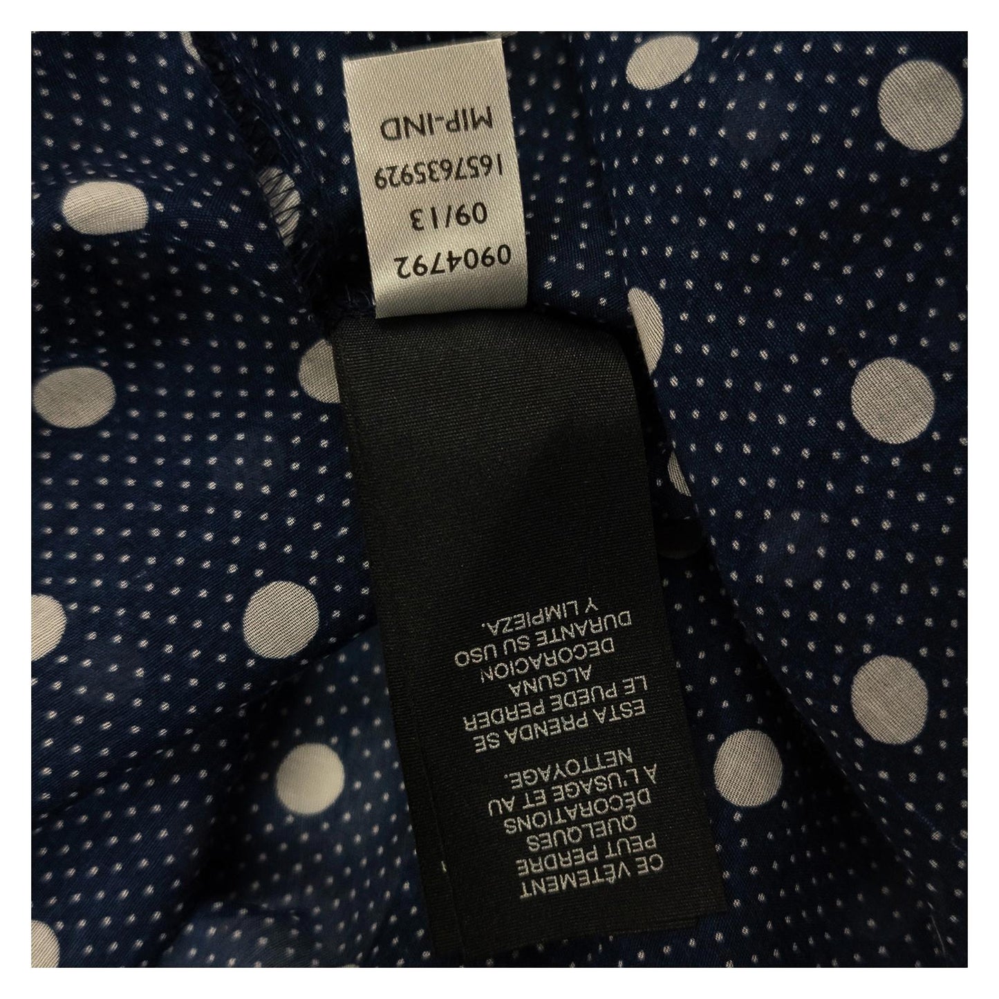 Hilfiger Denim Shirt Womens Size M Navy Polka Dot Studded Beaded Cotton Top by Hilfiger Denim – | RewearableUK