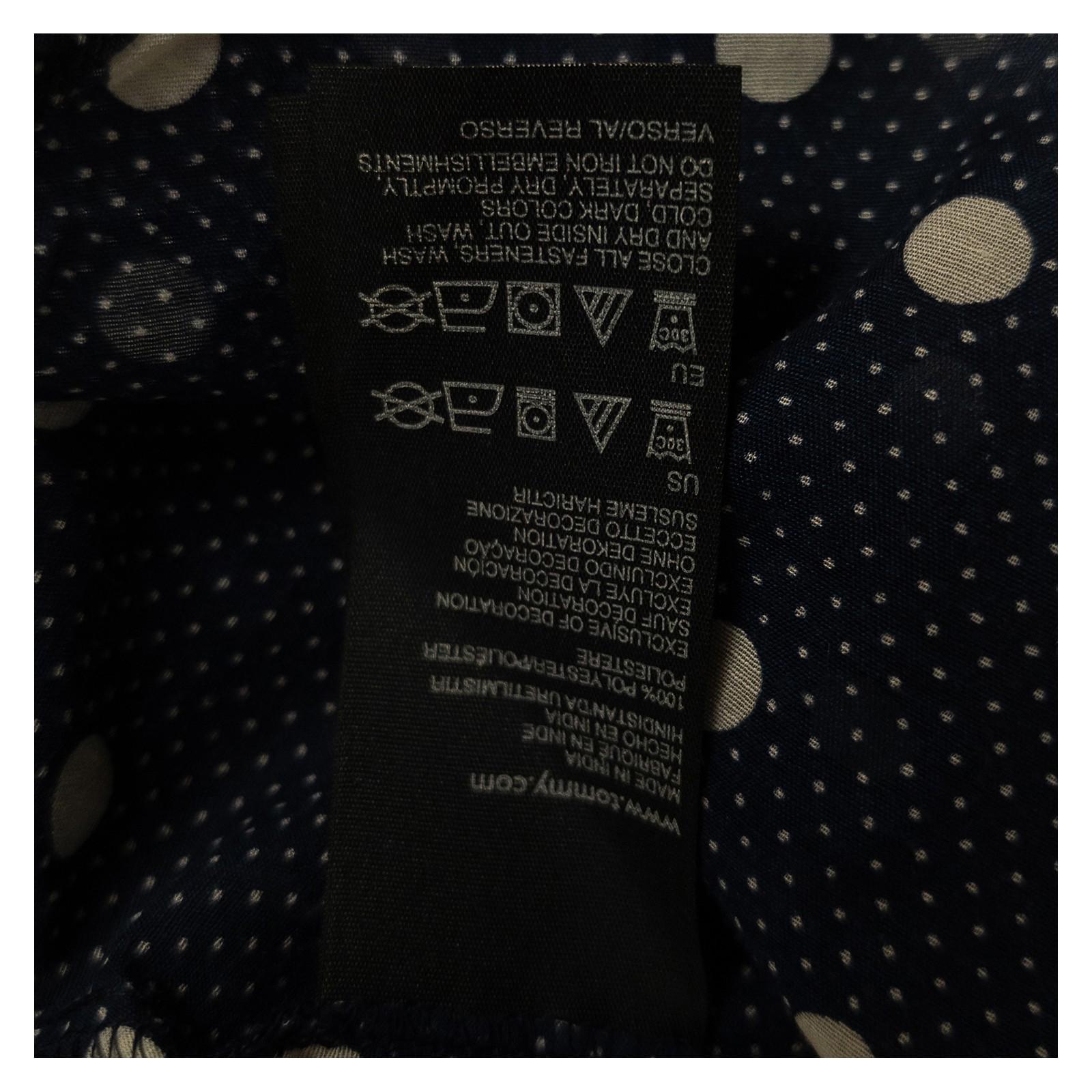 Hilfiger Denim Shirt Womens Size M Navy Polka Dot Studded Beaded Cotton Top by Hilfiger Denim – | RewearableUK