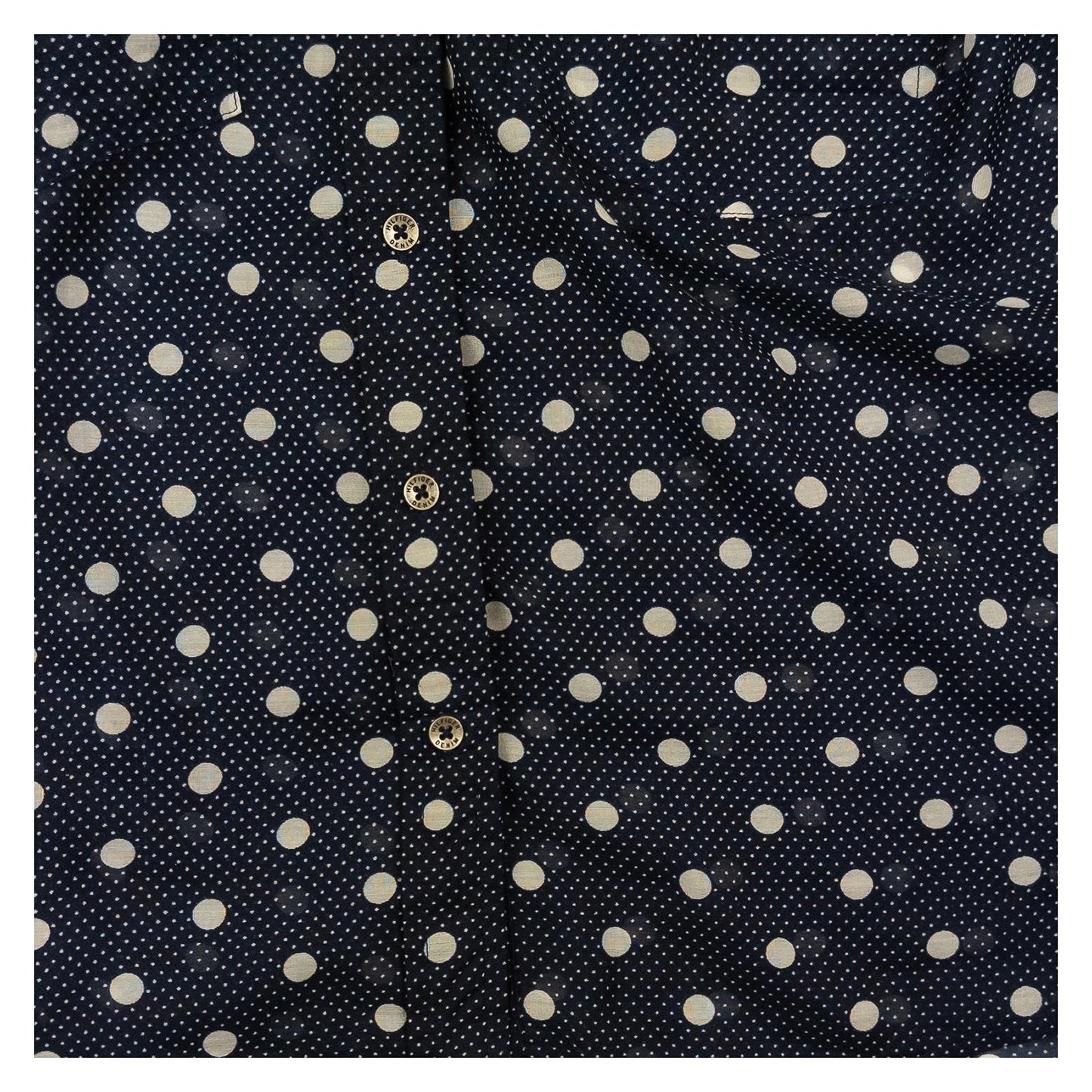 Hilfiger Denim Shirt Womens Size M Navy Polka Dot Studded Beaded Cotton Top by Hilfiger Denim – | RewearableUK