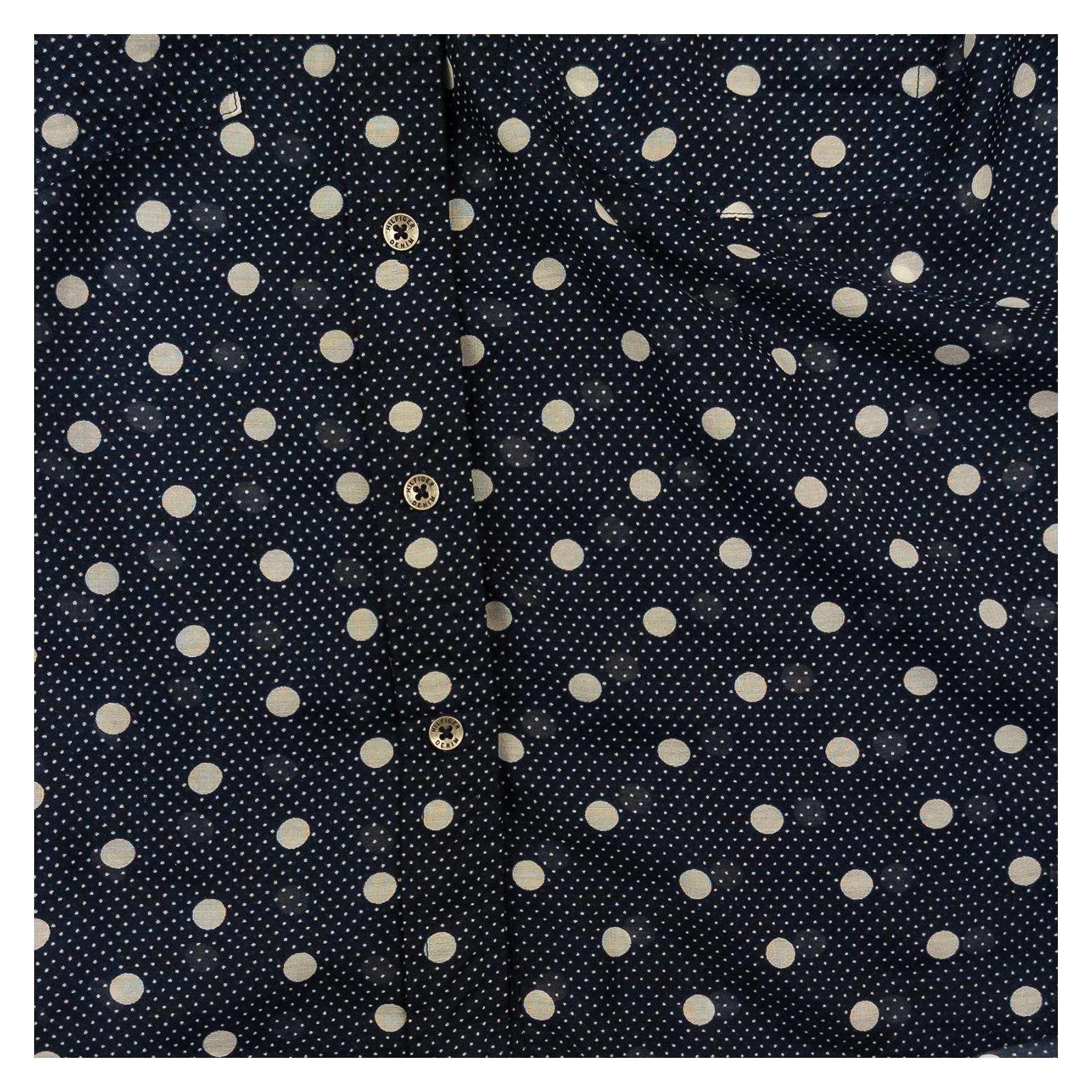 Hilfiger Denim Shirt Womens Size M Navy Polka Dot Studded Beaded Cotton Top by Hilfiger Denim – | RewearableUK