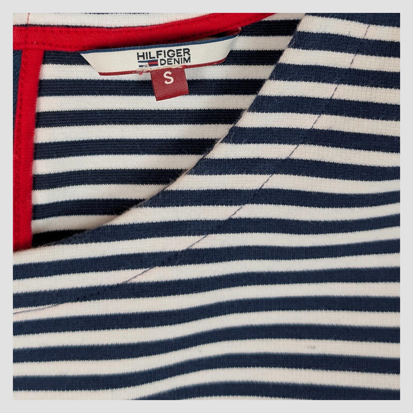 Hilfiger Denim Womens Navy White Striped Bodycon Midi Dress Size S by Hilfiger Denim – | RewearableUK