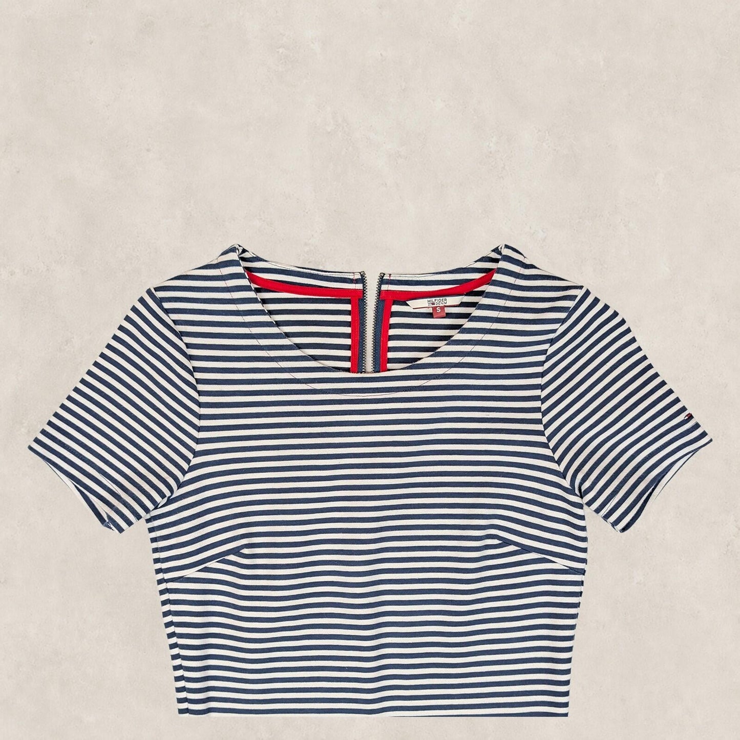 Hilfiger Denim Womens Navy White Striped Bodycon Midi Dress Size S by Hilfiger Denim – | RewearableUK