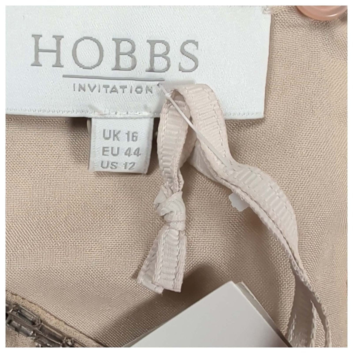 Hobbs Amersham Silk Beaded Top UK 16 Oyster Sleeveless Occasion NWT – product photo 3 | RewearableUK