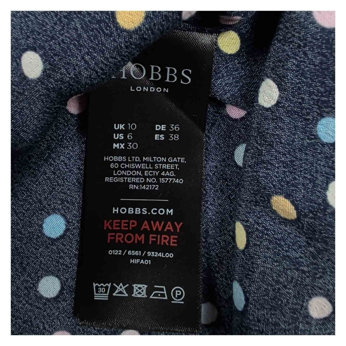 Hobbs Armelle Top UK 10 Navy Multicolour Spot Sleeveless Viscose Blouse – product photo 4 | RewearableUK