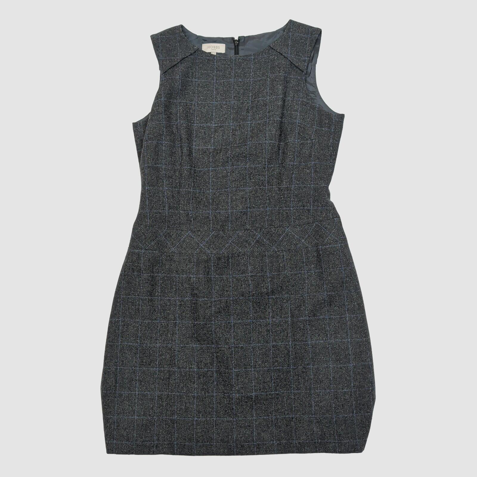 Hobbs Grey Wool Blend Check Sheath Dress UK 12 EU 40 US 8 Work Office by Hobbs – DRESSING | RewearableUK