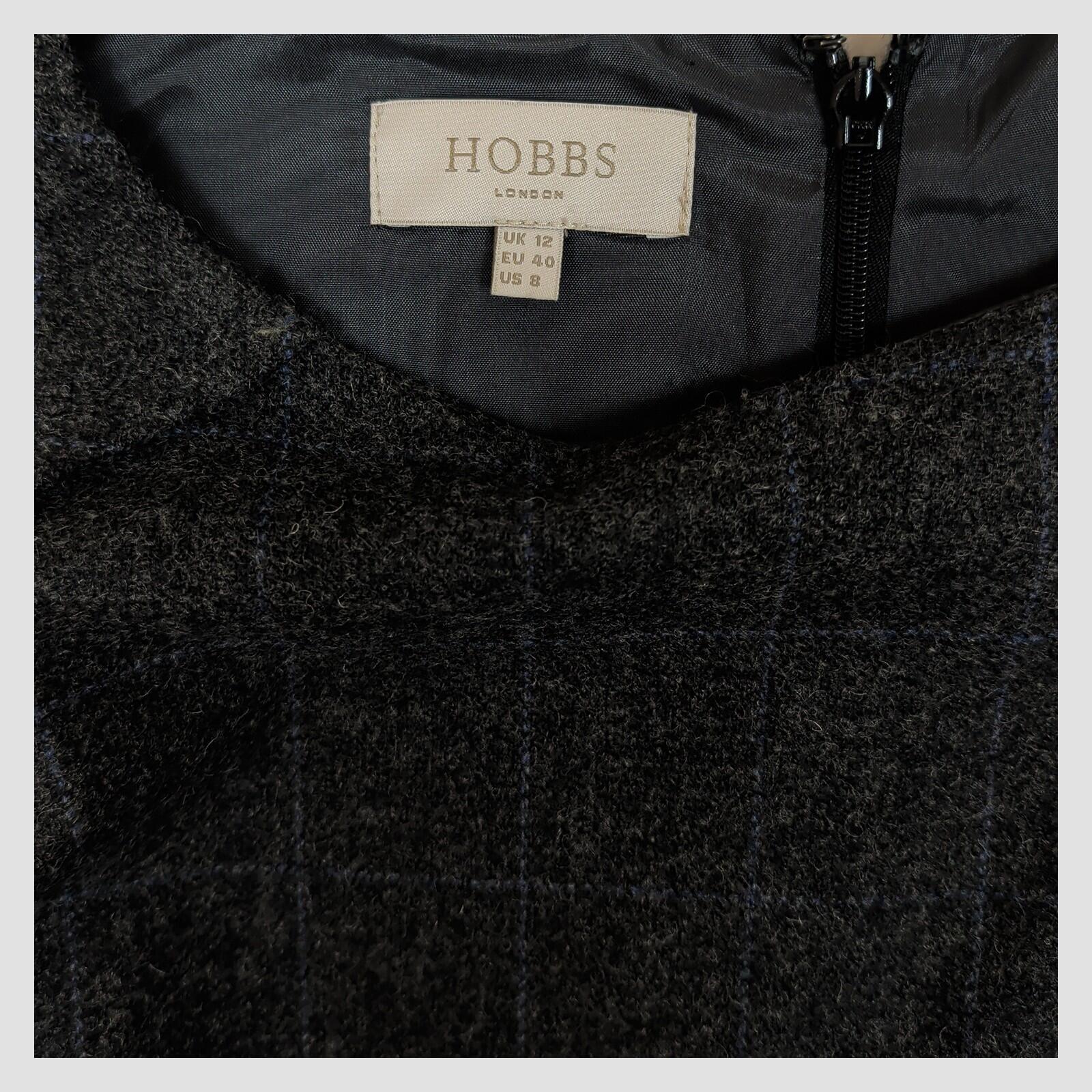 Hobbs Grey Wool Blend Check Sheath Dress UK 12 EU 40 US 8 Work Office by Hobbs – DRESSING | RewearableUK
