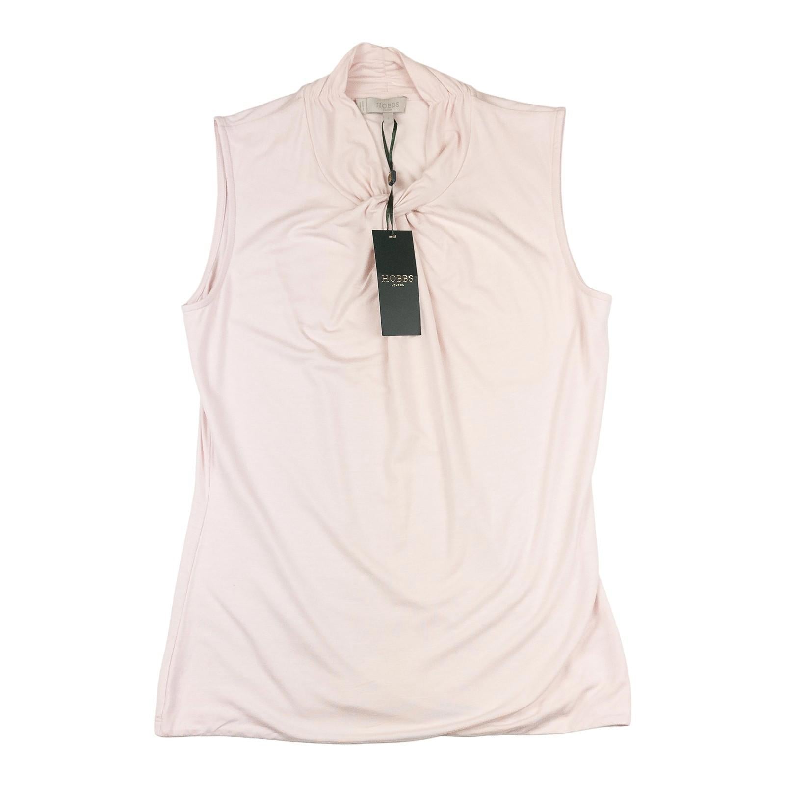 Hobbs London Amber Sleeveless Top UK S Pale Pink Twist Neck Blouse NWT by Hobbs – | RewearableUK