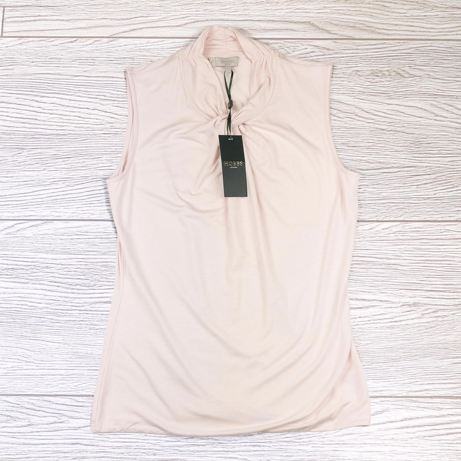 Hobbs London Amber Sleeveless Top UK S Pale Pink Twist Neck Blouse NWT by Hobbs – | RewearableUK
