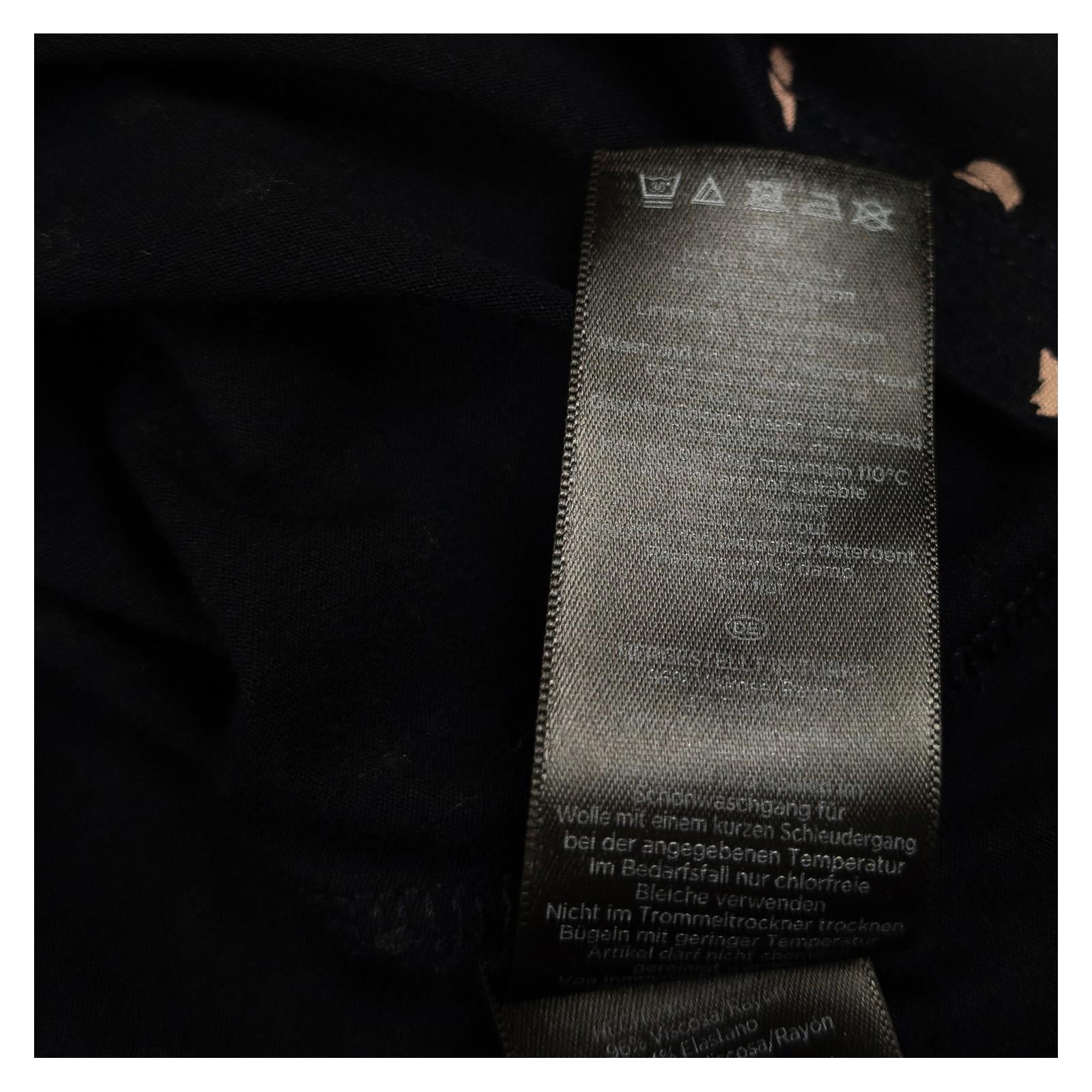 Hobbs London Black Abstract Print Top Size L V - Neck 3/4 Sleeve Jersey Stretch by Hobbs – | RewearableUK