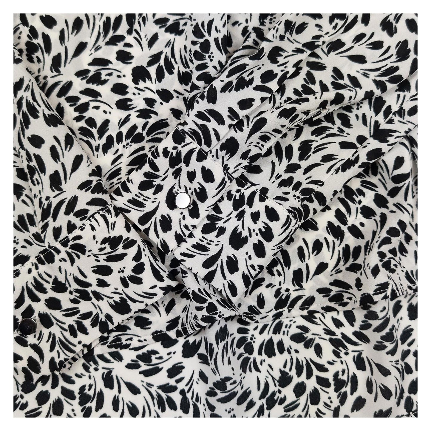 Hobbs London Monochrome Leaf Print Blouse Size UK 12 V - Neck Long Sleeve Office by Hobbs – | RewearableUK