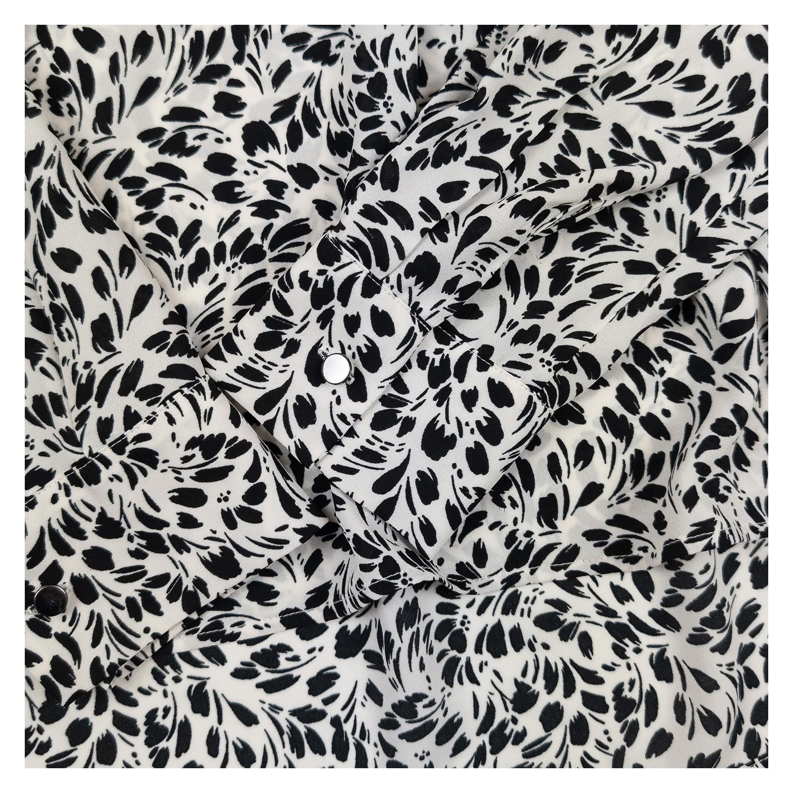 Hobbs London Monochrome Leaf Print Blouse Size UK 12 V - Neck Long Sleeve Office by Hobbs – | RewearableUK