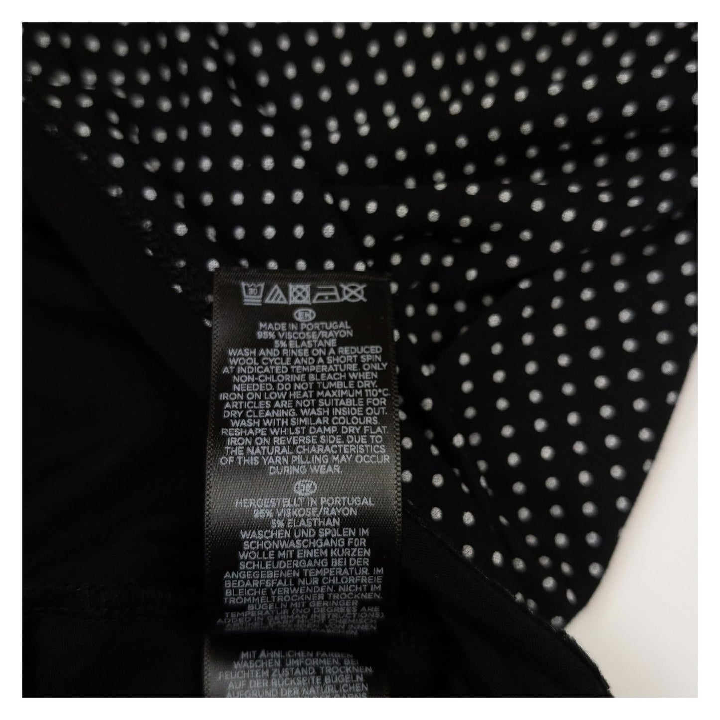 Hobbs London Polka Dot Top Size S Peter Pan Collar 3/4 Sleeve Mod Black Jersey by Hobbs – | RewearableUK