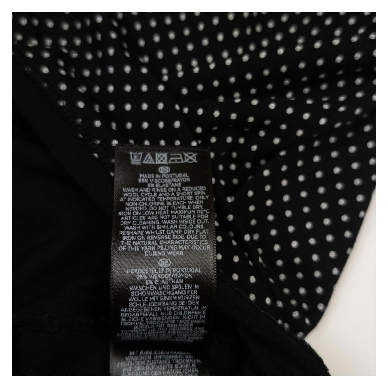 Hobbs London Polka Dot Top Size S Peter Pan Collar 3/4 Sleeve Mod Black Jersey by Hobbs – | RewearableUK