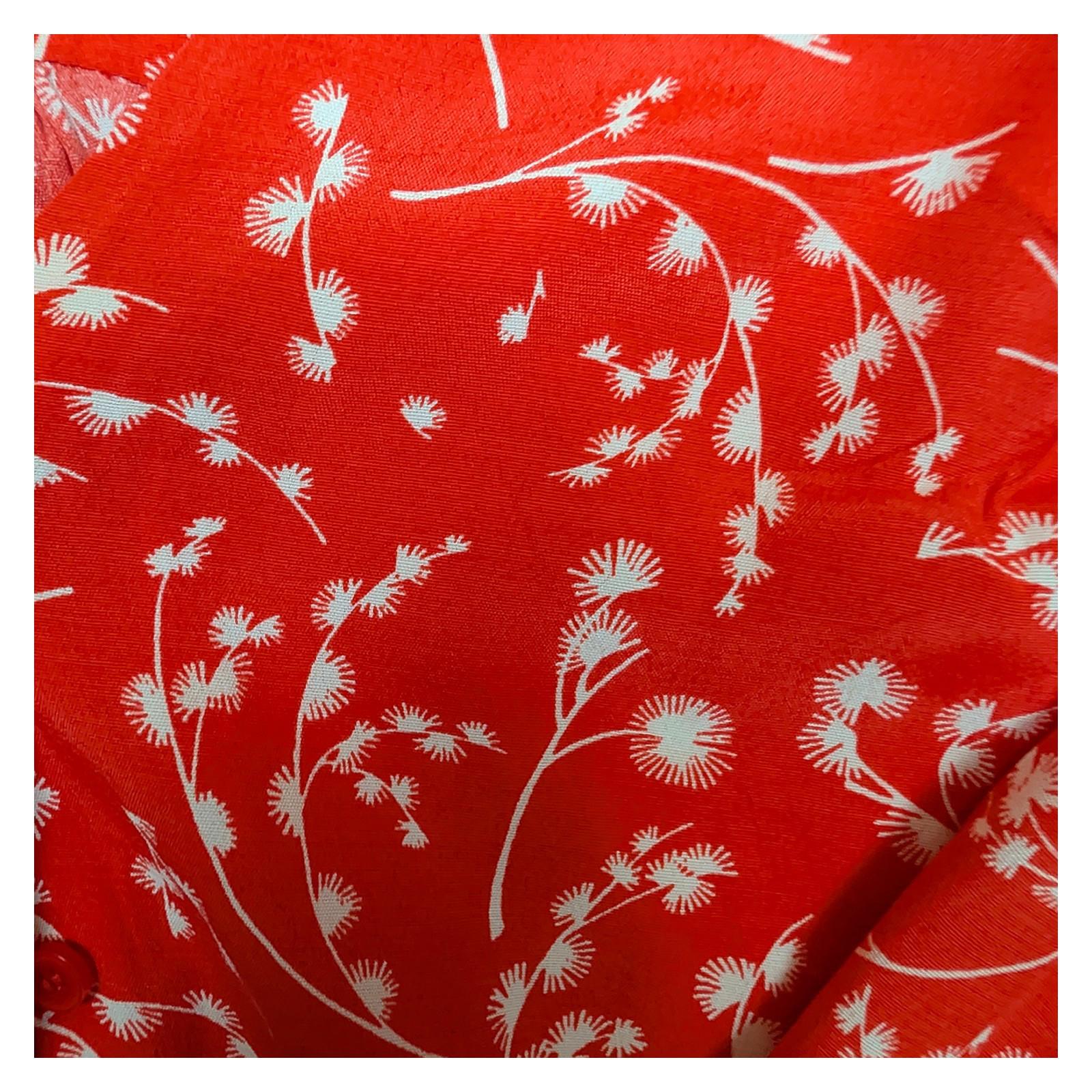 Hobbs London Red Viscose Blouse Size UK 12 US 8 White Floral Dandelion V - Neck by Hobbs – | RewearableUK