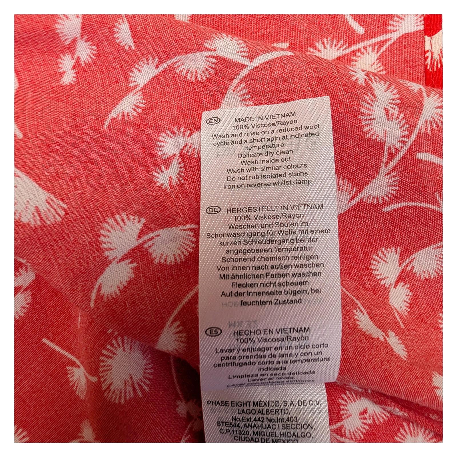 Hobbs London Red Viscose Blouse Size UK 12 US 8 White Floral Dandelion V - Neck by Hobbs – | RewearableUK