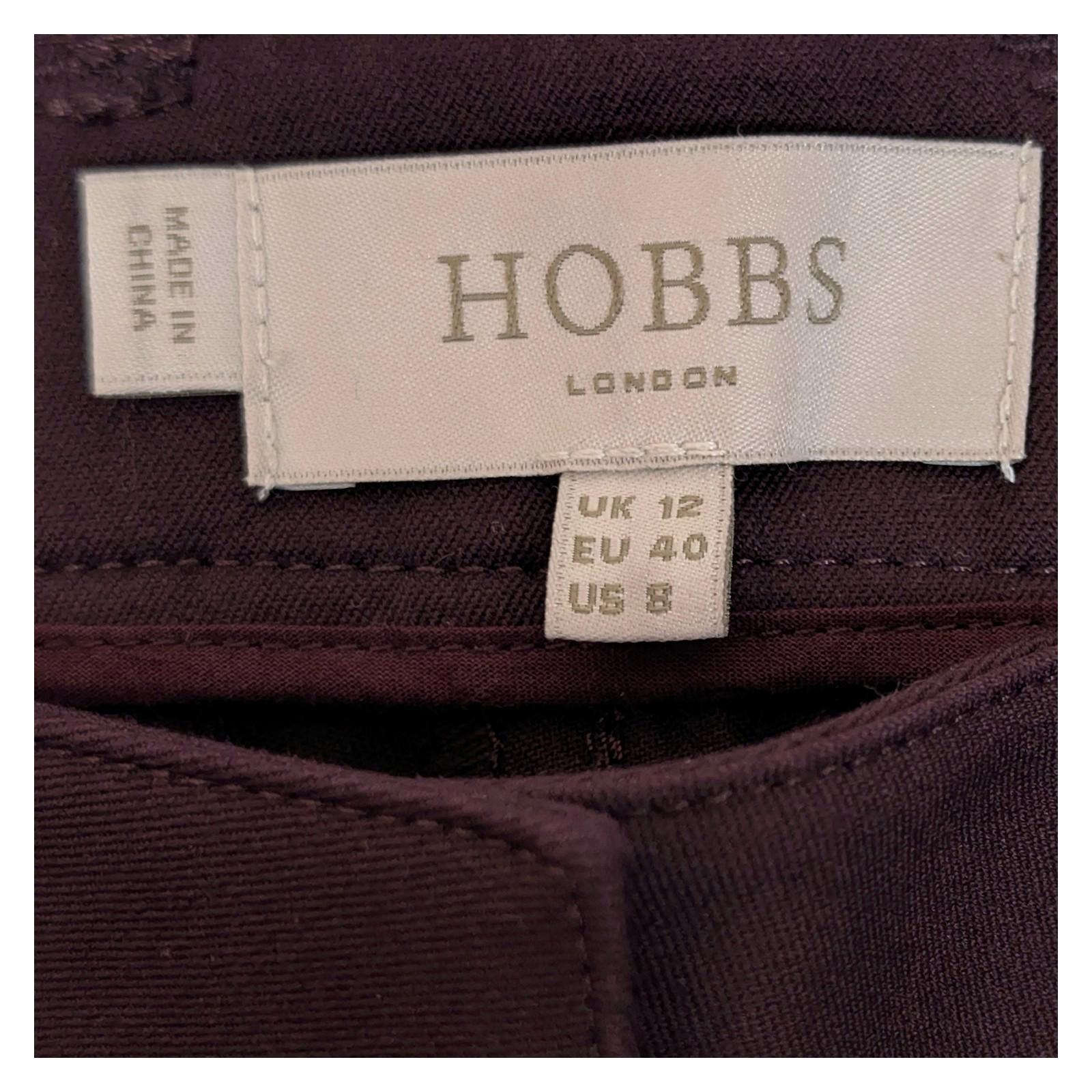 hobbs london women size uk 12 burgundy plum slim fit stretch smart trousers by Hobbs – | RewearableUK