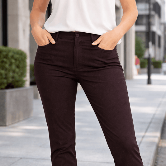 hobbs london womens burgundy plum stretch slim fit smart trousers size uk 12 by Hobbs – trousers | RewearableUK