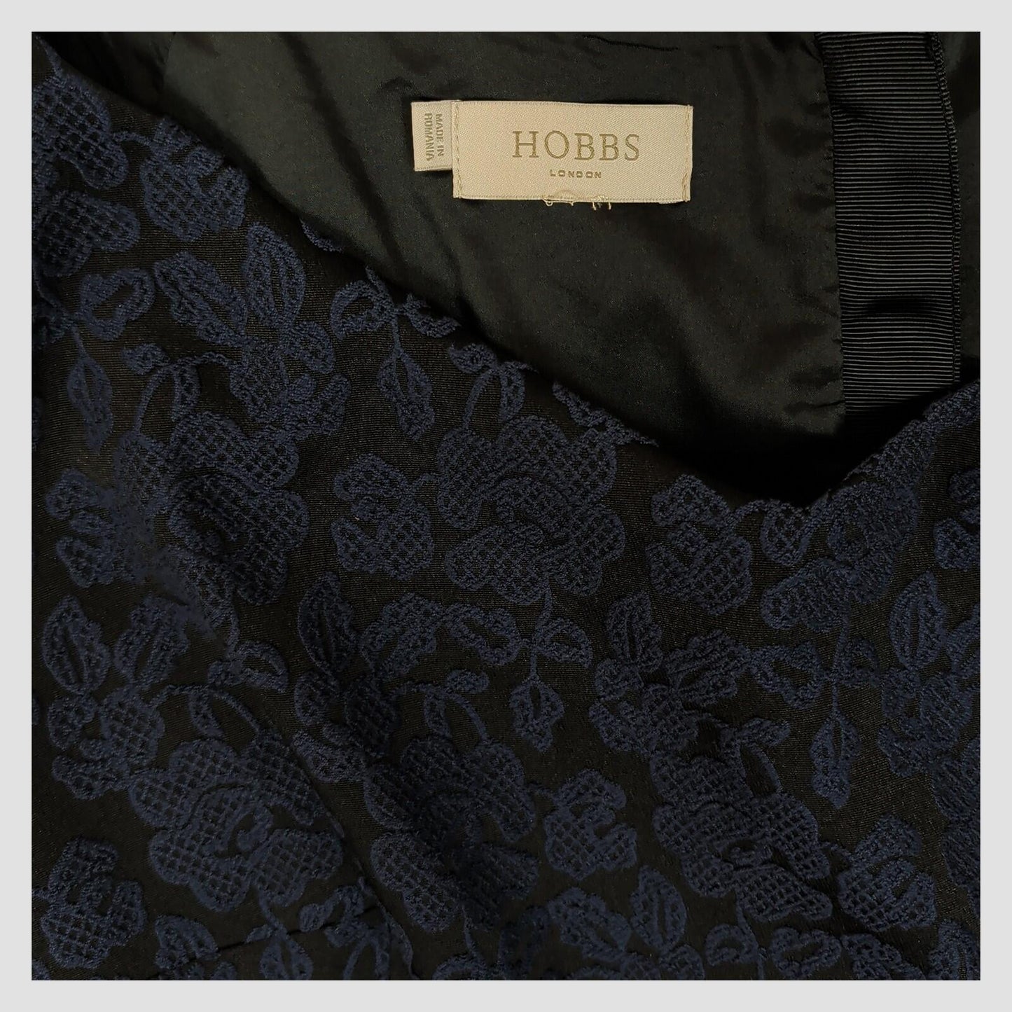 Hobbs London Womens Dress Blue Floral Jacquard Fit Flare UK 14 Elegant by Hobbs – DRESSING | RewearableUK