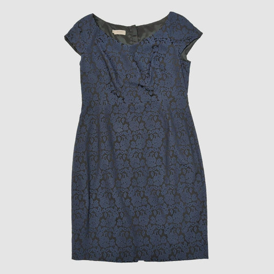 Hobbs London Womens Dress Blue Floral Jacquard Fit Flare UK 14 Elegant by Hobbs – DRESSING | RewearableUK
