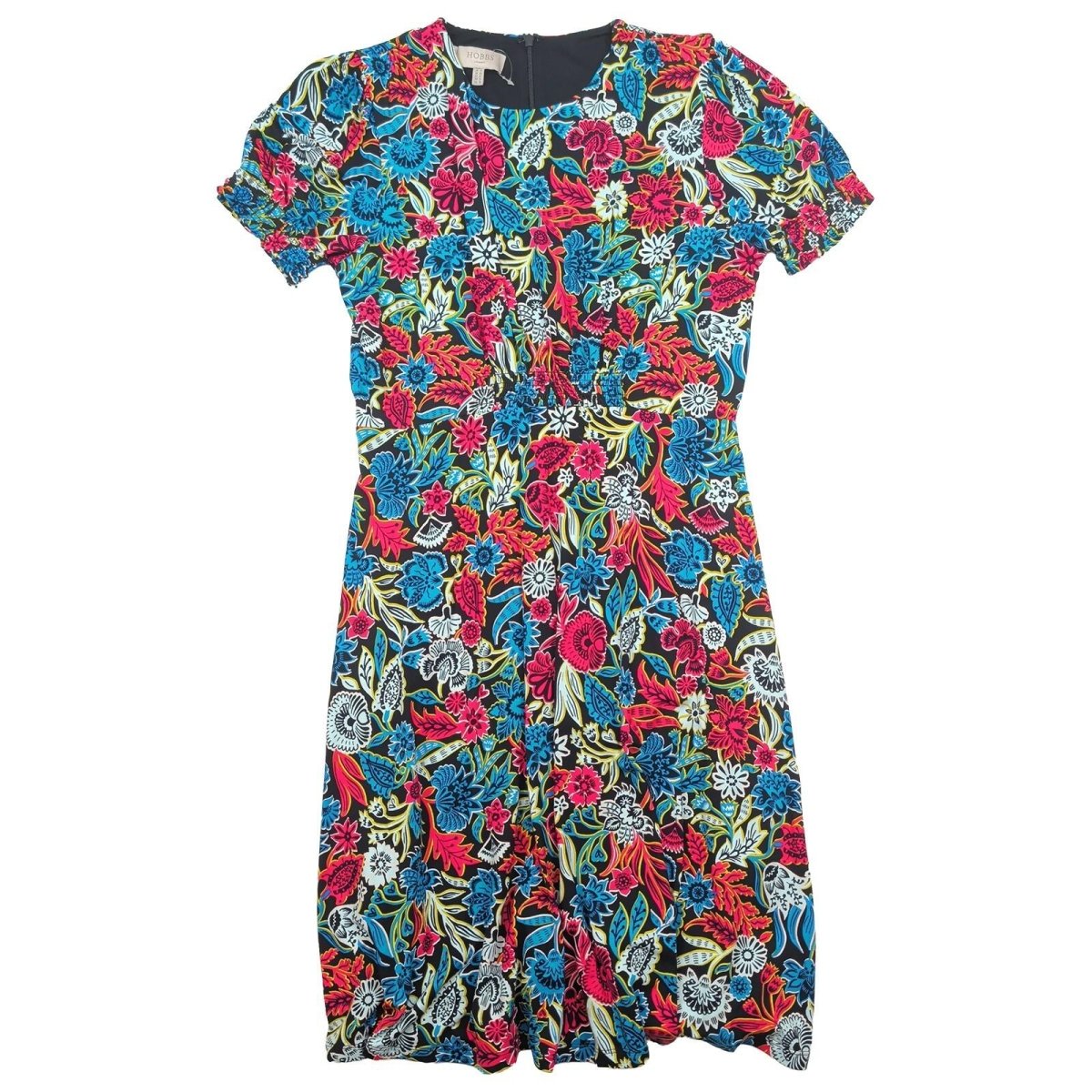 Hobbs London Womens Floral Dress UK 14 Multicolour Viscose Stretch by Hobbs – | RewearableUK