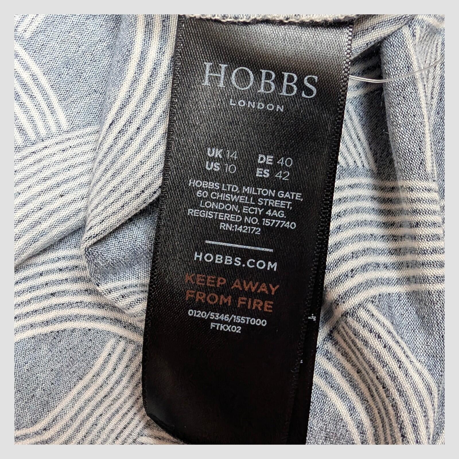 Hobbs London Womens Navy White Geometric Shirt Midi Dress UK 14 Elegant by Hobbs – | RewearableUK