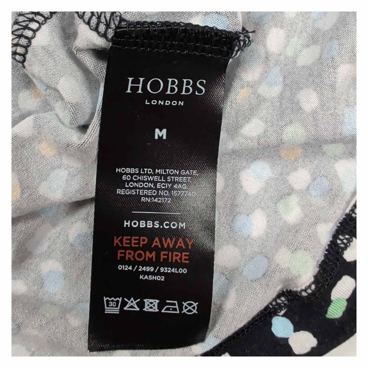Hobbs London Women’s Spot Print Ruched Top Size M Black 3/4 Sleeve – product photo 3 | RewearableUK