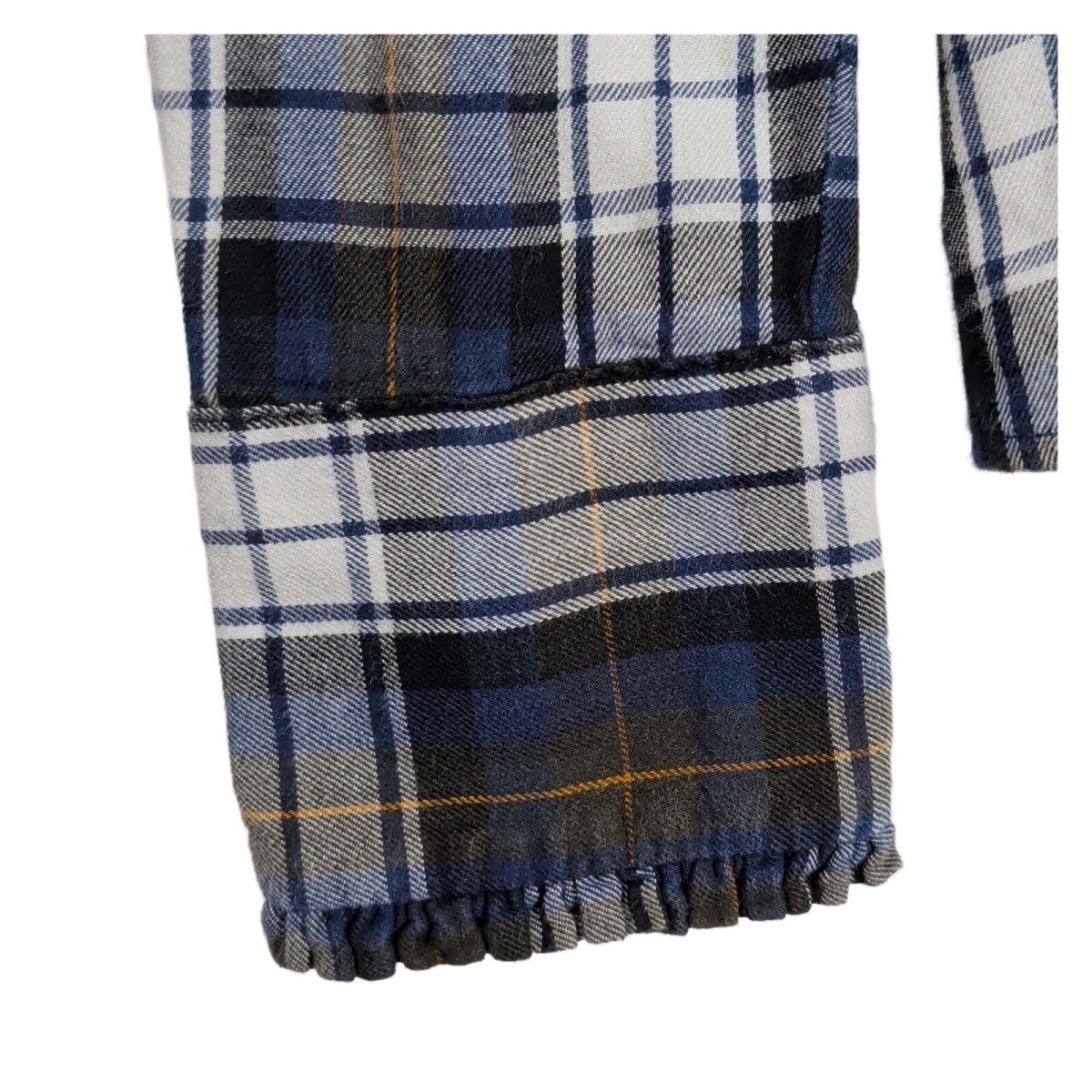 Hobbs Navy Check Cotton Ruffle Blouse – UK 8 – product photo 3 | RewearableUK