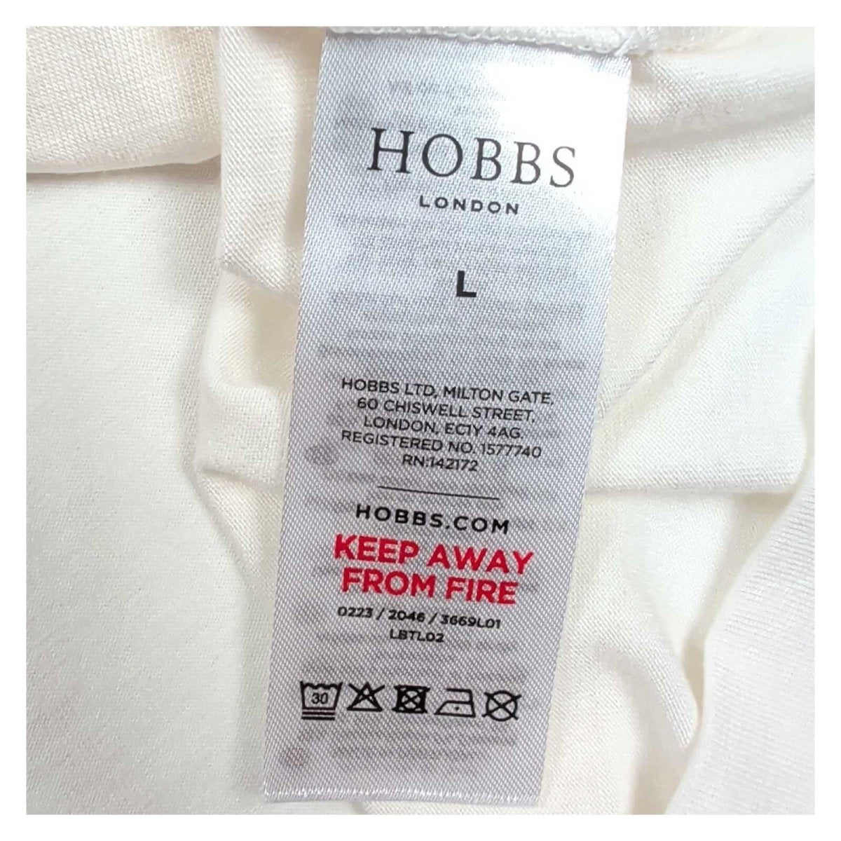 Hobbs Sonya Women's Top L UK 16-18 Ivory Boat Neck 3/4 Sleeve BNWT – product photo 4 | RewearableUK