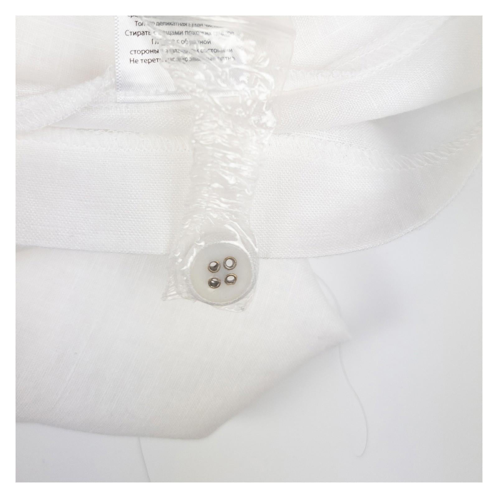 Hobbs Top Blouse UK 14 White 100% Linen Sleeveless Button Back NWOT by Hobbs – | RewearableUK