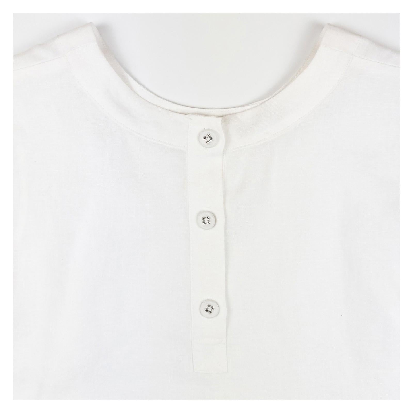 Hobbs Top Blouse UK 14 White 100% Linen Sleeveless Button Back NWOT by Hobbs – | RewearableUK