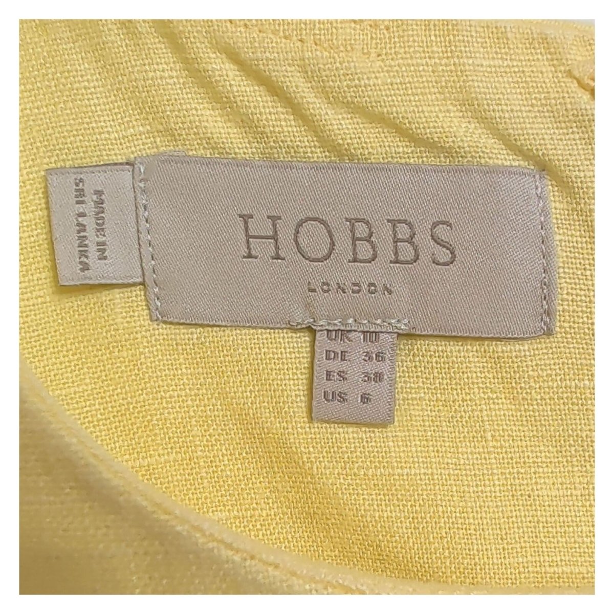 Hobbs Twitchill Pineapple Linen Dress UK 10 Yellow Belted Sleeveless – product photo 3 | RewearableUK