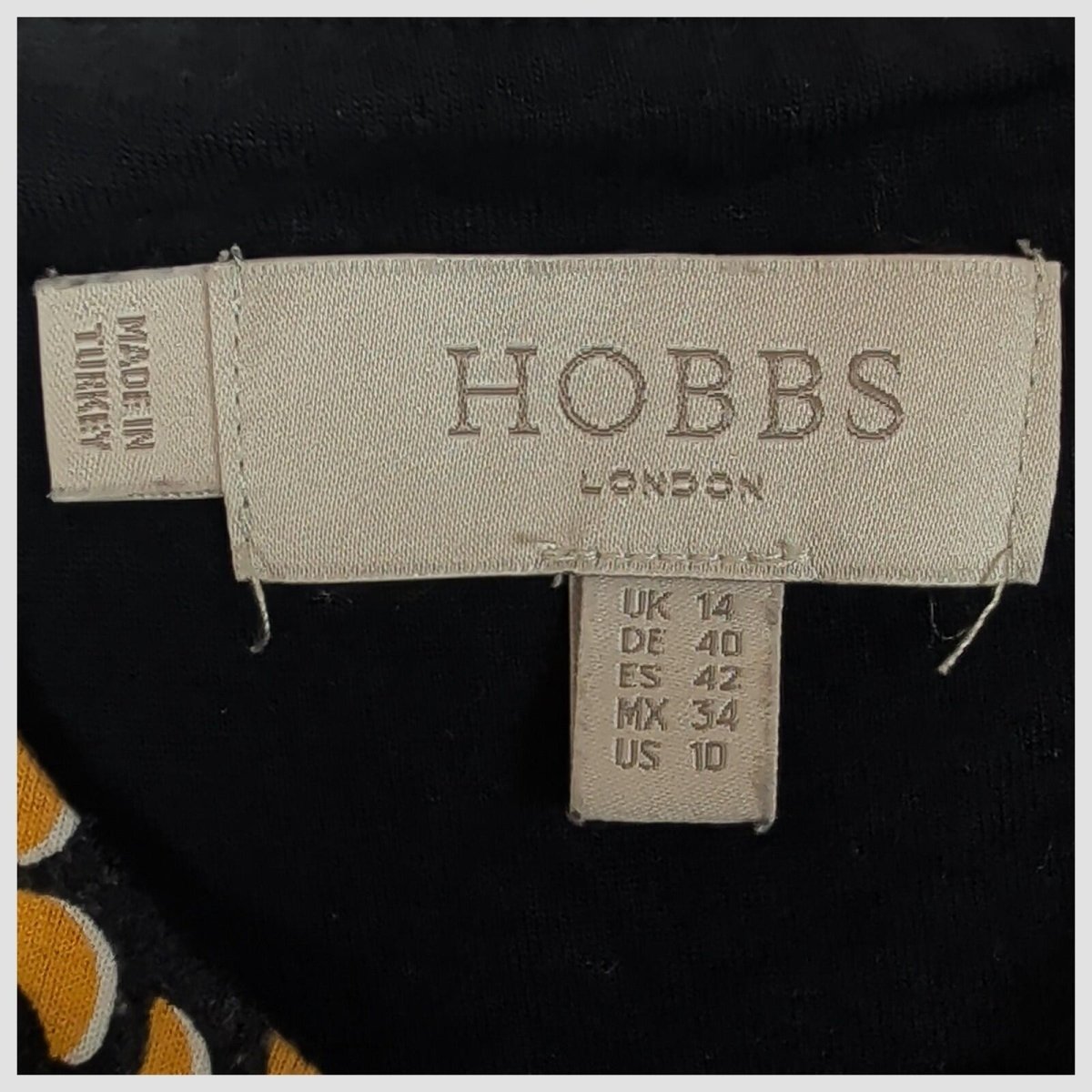 hobbs womens black yellow print tie waist short sleeve a line dress size uk 14 by Hobbs – | RewearableUK