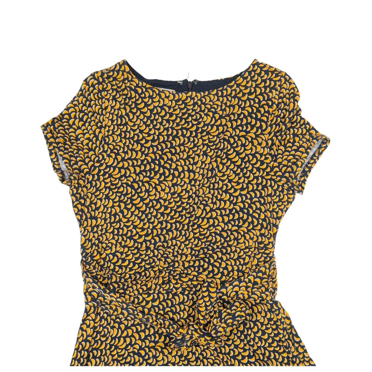 hobbs womens black yellow print tie waist short sleeve a line dress size uk 14 by Hobbs – | RewearableUK